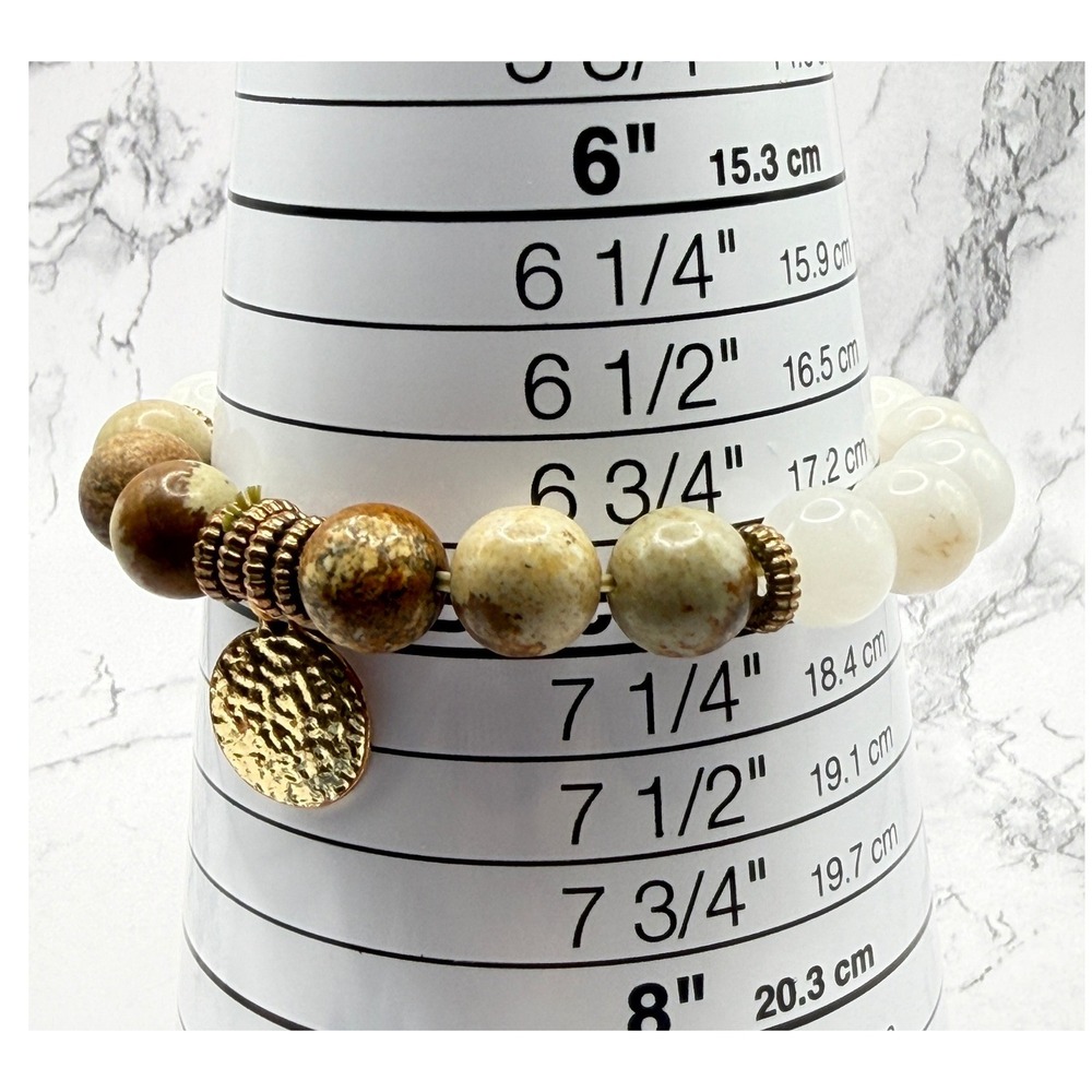 Papillon Haiti Bracelet Set Chunky Beaded Stretch Blue Quartz Artisan - Picture 7 of 7